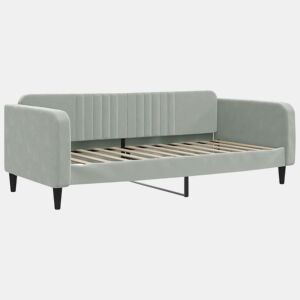 Sofá-cama, Sofá conversível 100x200 cm veludo cinzento-claro