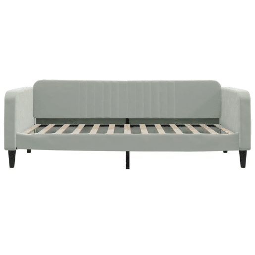 Sofá-cama, Sofá conversível 100x200 cm veludo cinzento-claro