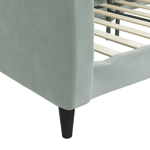 Sofá-cama, Sofá conversível 100x200 cm veludo cinzento-claro