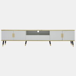 Móvel para TV 200x40x46 cm - Madeira, 2 portas, 1 gaveta, para TVs até 90 - Branco