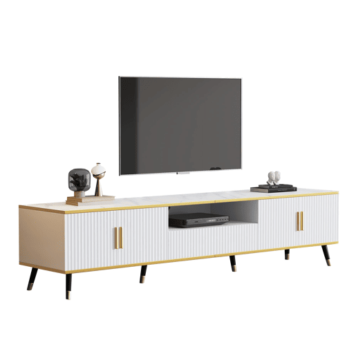 Móvel para TV 200x40x46 cm - Madeira, 2 portas, 1 gaveta, para TVs até 90 - Branco Móvel para TV 200x40x46 cm - Madeira, 2 portas, 1 gaveta, para TVs até 90 - Branco