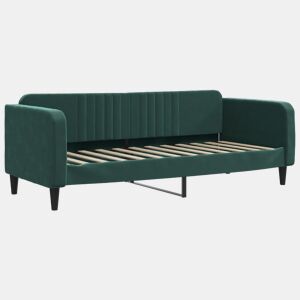 Sofá-cama, Sofá conversível 80x200 cm veludo verde-escuro