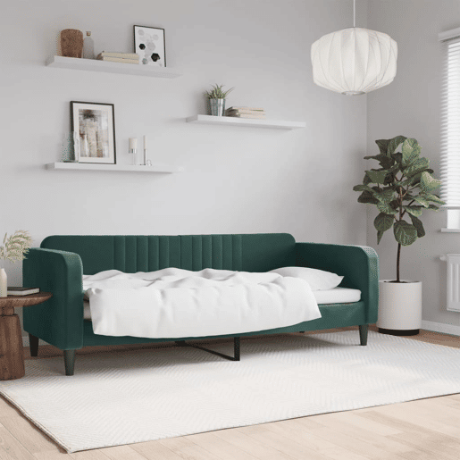 Sofá-cama, Sofá conversível 80x200 cm veludo verde-escuro Sofá-cama, Sofá conversível 80x200 cm veludo verde-escuro