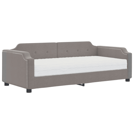 Sofá-cama, Sofá conversível com colchão 80x200 cm tecido cinzento-acastanhado