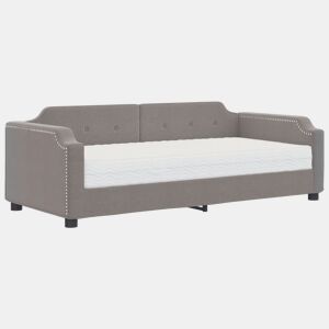 Sofá-cama, Sofá conversível com colchão 80x200 cm tecido cinzento-acastanhado