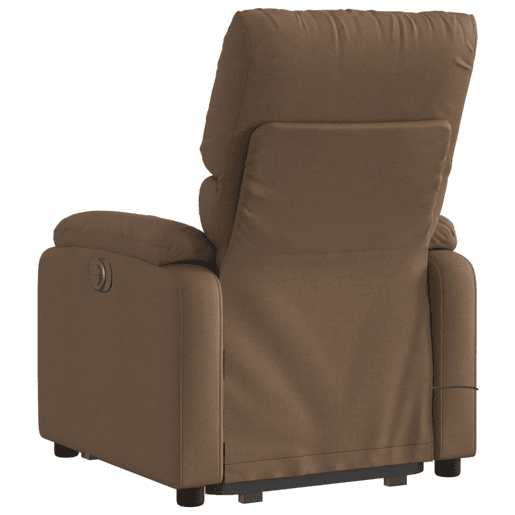 Poltrona elétrica elevatória massagens - Poltrona relax tecido castanho