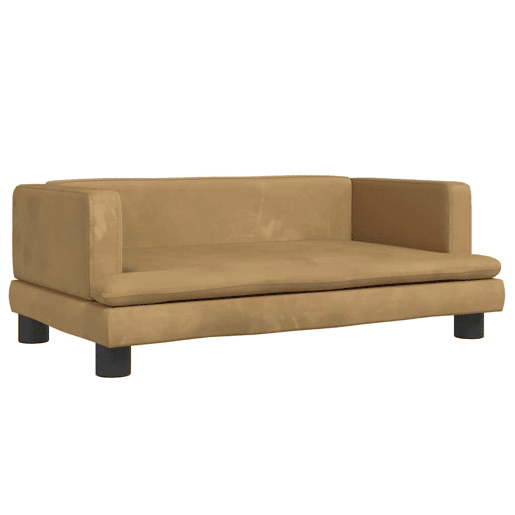 Sofá infantil, Sofá para criança 80x45x30 cm veludo castanho Sofá infantil, Sofá para criança 80x45x30 cm veludo castanho