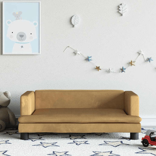 Sofá infantil, Sofá para criança 80x45x30 cm veludo castanho Sofá infantil, Sofá para criança 80x45x30 cm veludo castanho