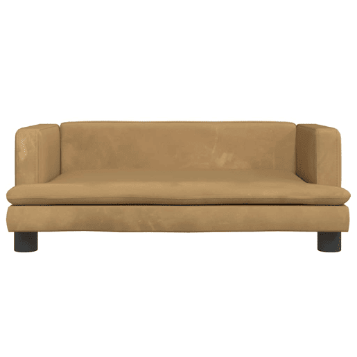 Sofá infantil, Sofá para criança 80x45x30 cm veludo castanho Sofá infantil, Sofá para criança 80x45x30 cm veludo castanho