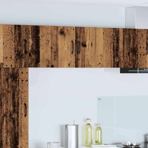Lote de 2 Armários de cozinha suspendidos - Cozinha modular Colgantes com prateleira Madeira Antiga