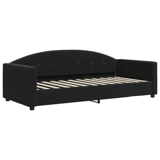 Sofá-cama, Sofá conversível com colchão 90x200 cm veludo preto