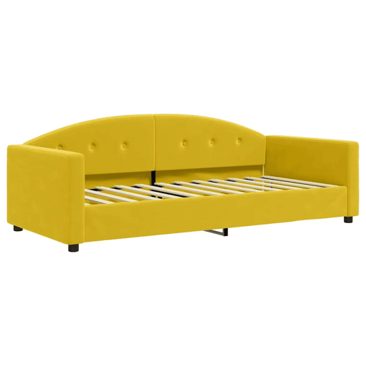 Sofá-cama, Sofá conversível com colchão 90x200 cm veludo amarelo Sofá-cama, Sofá conversível com colchão 90x200 cm veludo amarelo