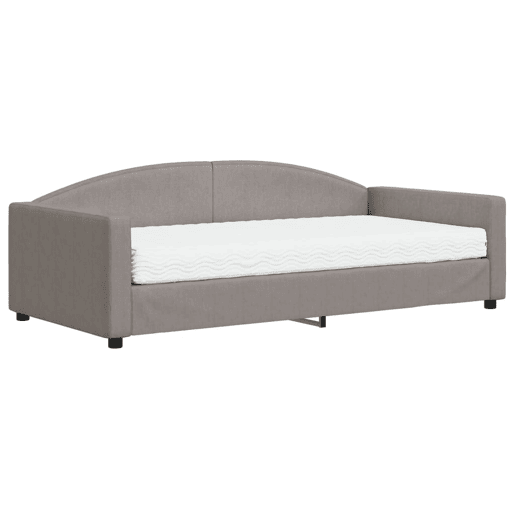 Sofá-cama, Sofá conversível com colchão 100x200 cm tecido cinzento-acastanhado