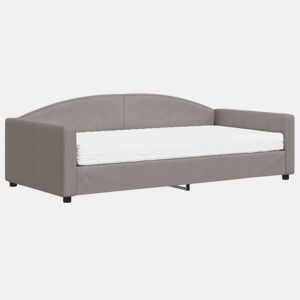 Sofá-cama, Sofá conversível com colchão 100x200 cm tecido cinzento-acastanhado
