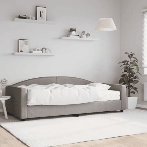 Sofá-cama, Sofá conversível com colchão 100x200 cm tecido cinzento-acastanhado