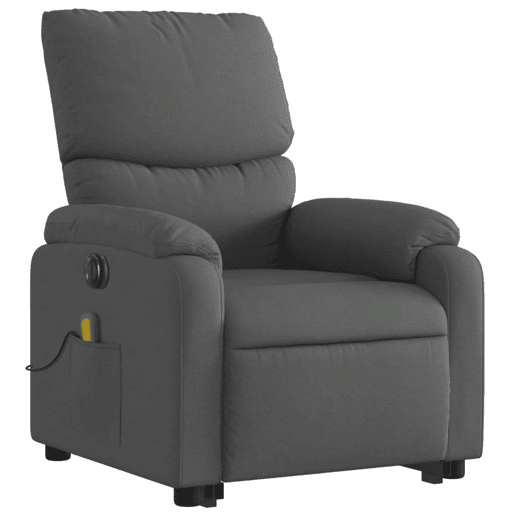 Poltrona elétrica elevatória massagens - Poltrona relax tecido cinzento-escuro