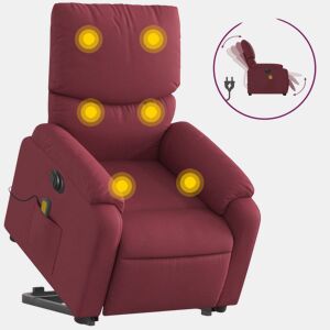 Poltrona elevatória de massagens elétrica - Poltrona relax tecido vermelho tinto