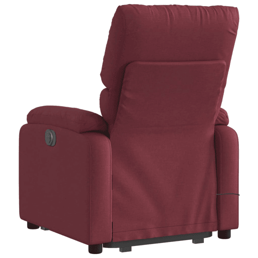 Poltrona elevatória de massagens elétrica - Poltrona relax tecido vermelho tinto