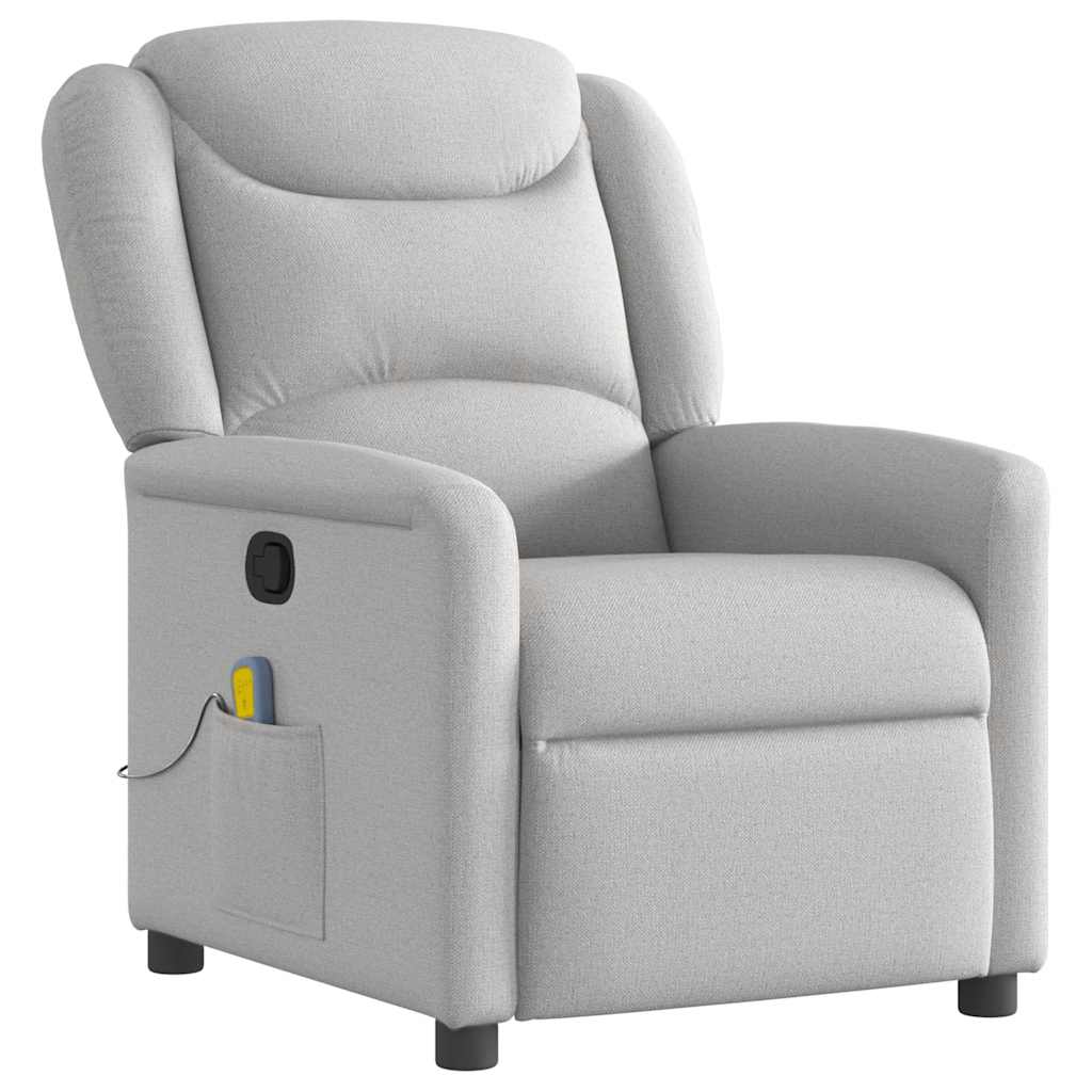 Sillón de masaje reclinable - sillón relax de tela gris nube
