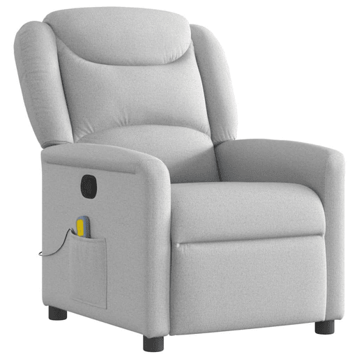Cadeira de massagem reclinável - Poltrona relax tecido cinzento Cadeira de massagem reclinável - Poltrona relax tecido cinzento
