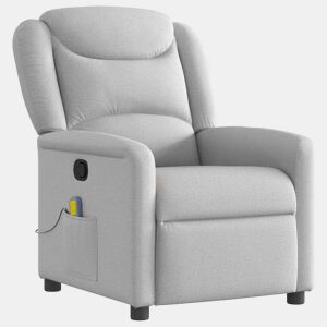 Cadeira de massagem reclinável - Poltrona relax tecido cinzento