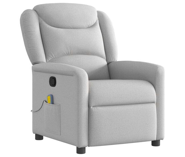 Sillón de masaje reclinable - sillón relax de tela gris nube