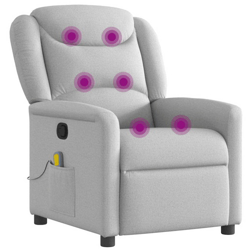 Cadeira de massagem reclinável - Poltrona relax tecido cinzento Cadeira de massagem reclinável - Poltrona relax tecido cinzento