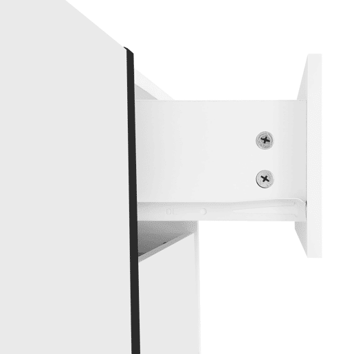 Móvel de TV - alto brilho com portas e gavetas, pés pretos - branco