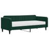Sofá-cama, Sofá conversível com colchão 90x200 cm veludo verde-escuro