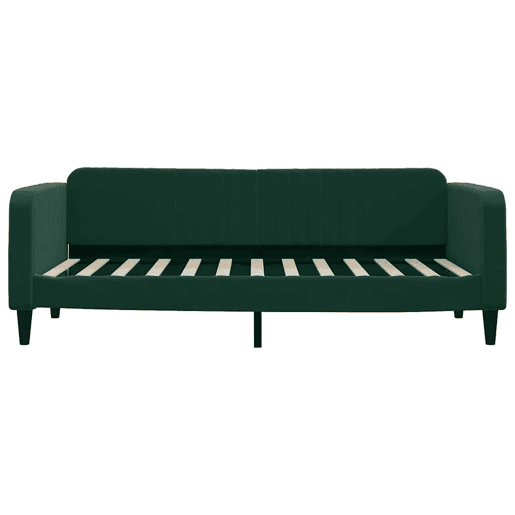 Sofá-cama, Sofá conversível com colchão 90x200 cm veludo verde-escuro