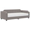 Sofá-cama, Sofá conversível com colchão 90x200 cm tecido cinzento-acastanhado