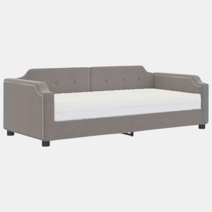 Sofá-cama, Sofá conversível com colchão 90x200 cm tecido cinzento-acastanhado
