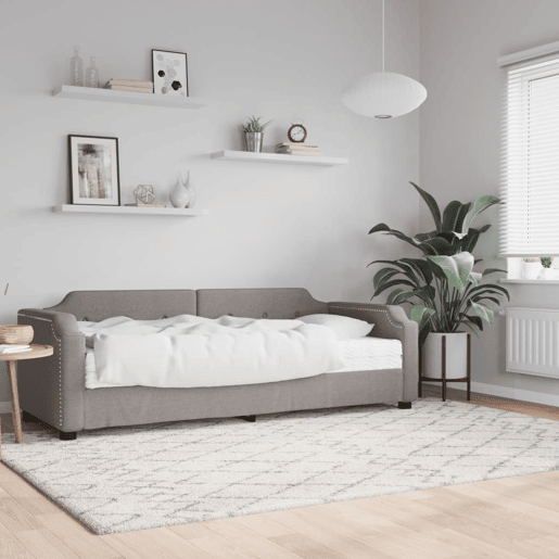 Sofá-cama, Sofá conversível com colchão 90x200 cm tecido cinzento-acastanhado