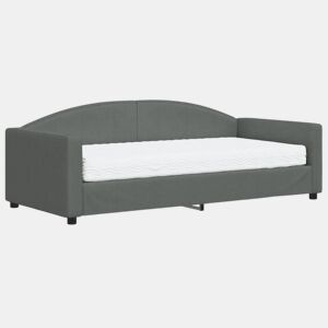Sofá-cama, Sofá conversível com colchão 90x190 cm tecido cinzento-escuro