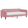 Sofá-cama, Sofá conversível com colchão 90x200 cm veludo rosa