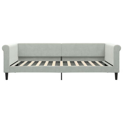 Sofá-cama, Sofá conversível com colchão 100x200 cm veludo cinzento-claro