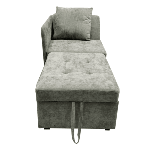 Sofá-cama multifuncional 3 em 1 - Sofá de linho com encosto ajustável - Cinza