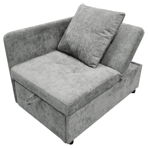 Sofá-cama multifuncional 3 em 1 - Sofá de linho com encosto ajustável - Cinza