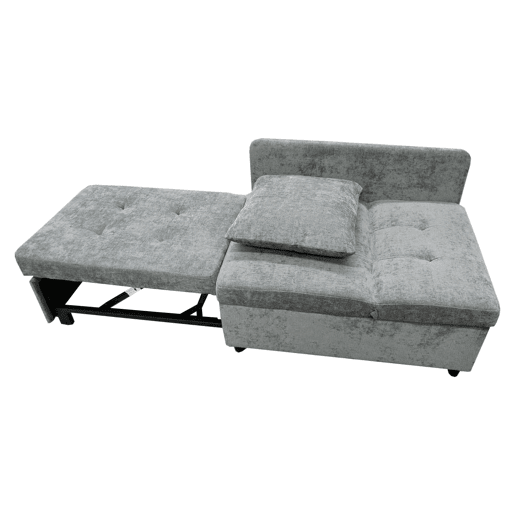 Sofá-cama multifuncional 3 em 1 - Sofá de linho com encosto ajustável - Cinza