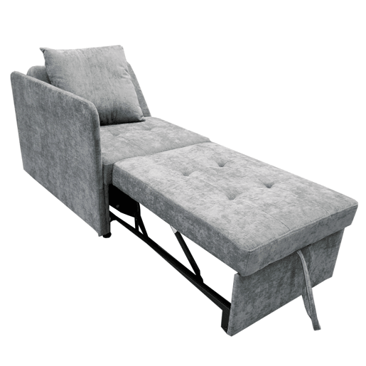 Sofá-cama multifuncional 3 em 1 - Sofá de linho com encosto ajustável - Cinza