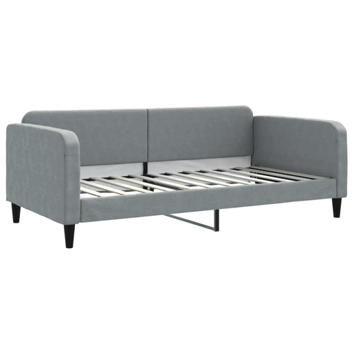 Sofá-cama, Sofá conversível com colchão 100x200 cm tecido cinzento-claro Sofá-cama, Sofá conversível com colchão 100x200 cm tecido cinzento-claro