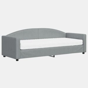 Sofá-cama, Sofá conversível com colchão 80x200 cm tecido cinzento-claro