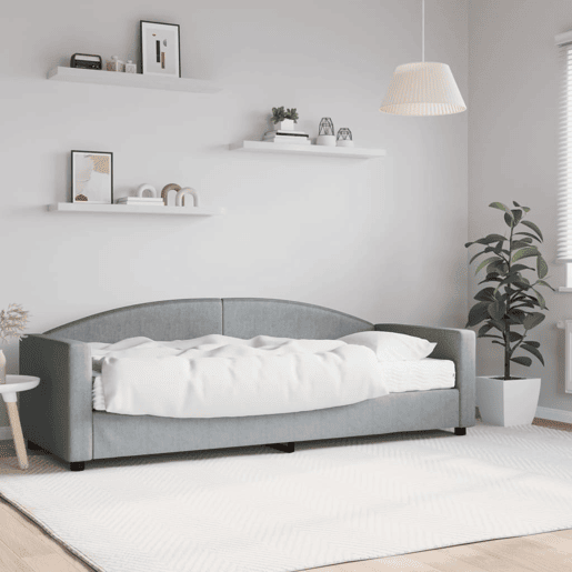 Sofá-cama, Sofá conversível com colchão 80x200 cm tecido cinzento-claro Sofá-cama, Sofá conversível com colchão 80x200 cm tecido cinzento-claro