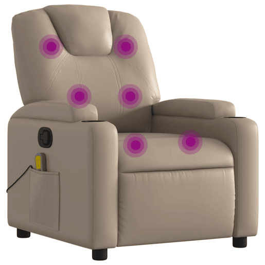 Poltrona de massagens reclinável - Poltrona relax couro artificial cappuccino