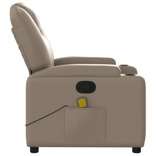 Poltrona de massagens reclinável - Poltrona relax couro artificial cappuccino
