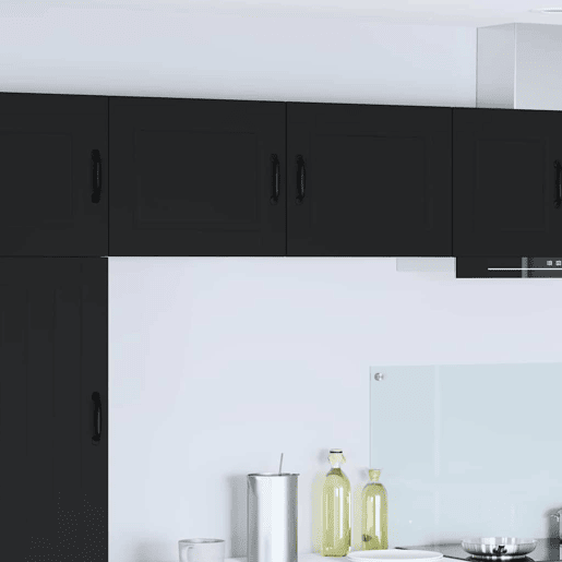 Lote de 2 Armários de cozinha suspendidos - Cozinha modular Colgantes Preto 50 x 31 x 40 cm
