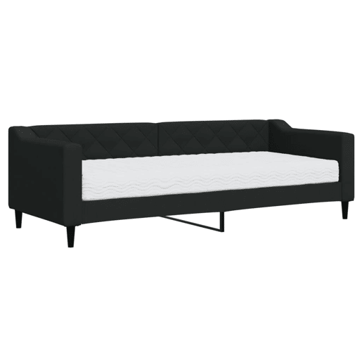 Sofá-cama, Sofá conversível com colchão 80x200 cm tecido preto