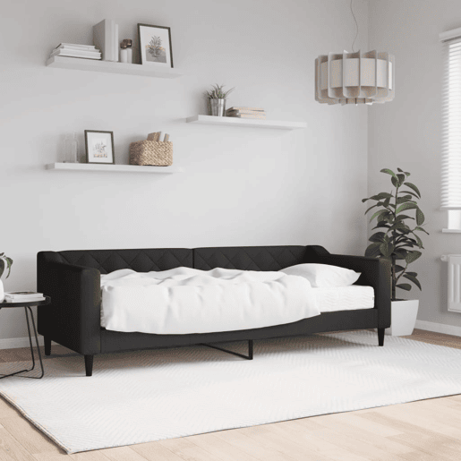Sofá-cama, Sofá conversível com colchão 80x200 cm tecido preto