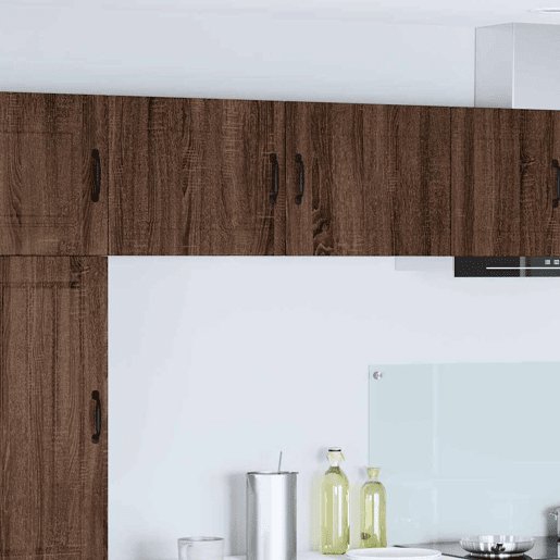 Lote de 2 Armários de cozinha suspendidos - Cozinha modular Colgantes com porta Carvalho Marrom
