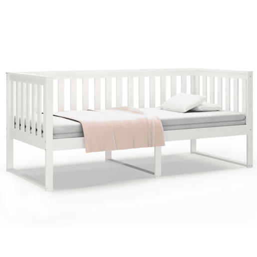 Sofá-cama, Sofá conversível sem colchão 90x190 cm madeira de pinho maciça branco
